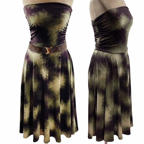 Lapis Convertible Tie Dye Army Green Dress - Picture 3 of 9